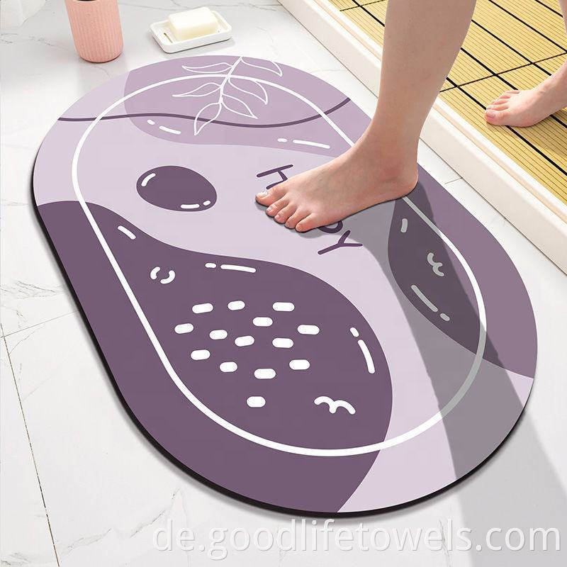 Anti Slip Soft Rubber Diatomite Bath Mats